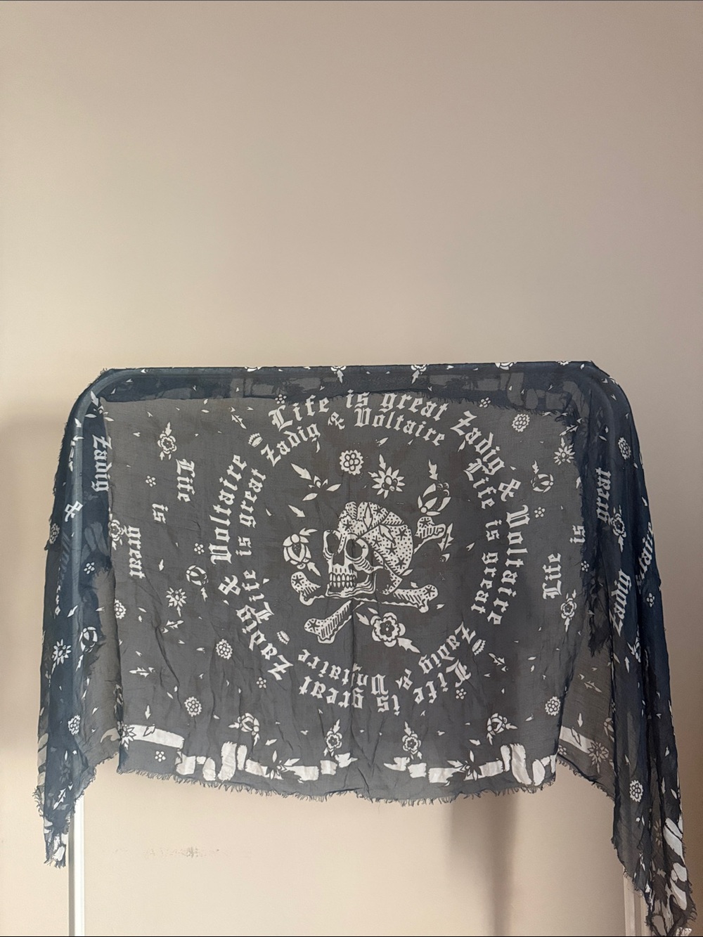 Zadig & Voltaire - dark blue Skull Bandana Print Scarf